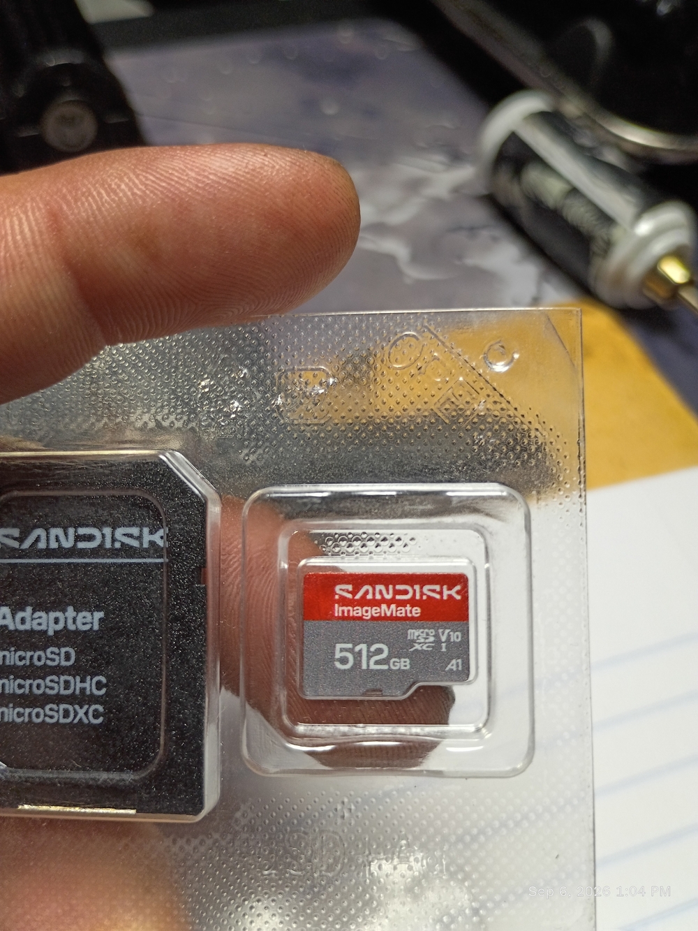 Sandisk Red and White 512GB microSDXC UHS-I V10 Card with Adapter